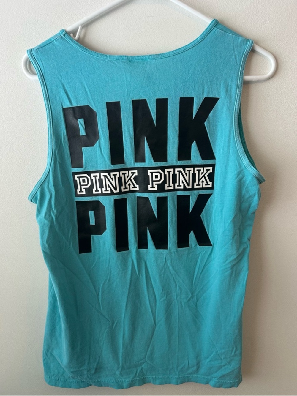 VS Pink Aqua Blue Pocket Tank Top M